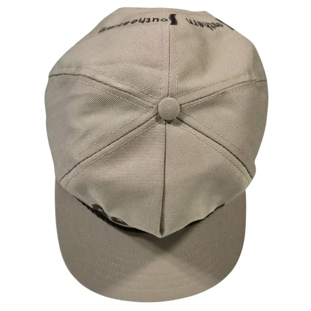 Vintage COTTON Snapback Hat Tan Brown USA Rope Embroidered Streetwear Unisex